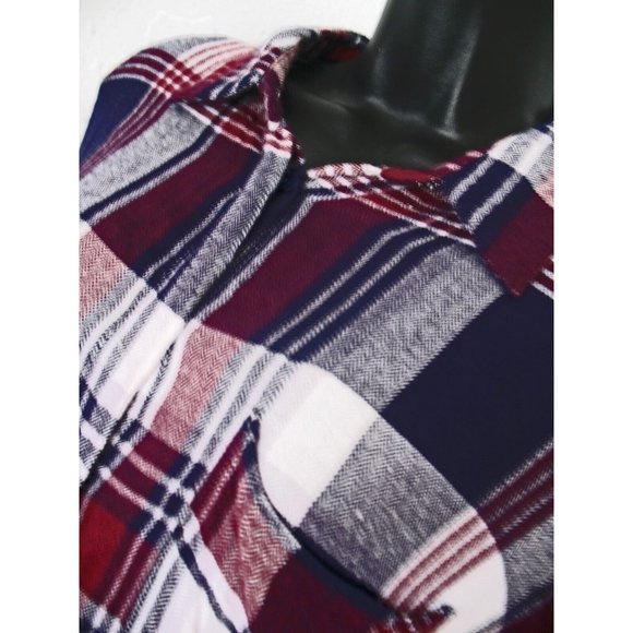 Catch Me Purple & Black Flannel L/S Shirt  Sz Small  ck measurement - Picture 2 of 8